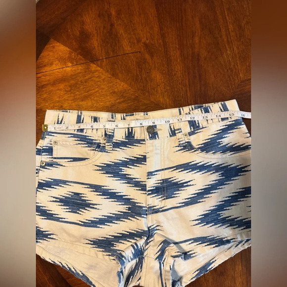 Denim & Supply Ralph Lauren Women's Southwestern Aztec Shorts BlueWhite Size 28 - Picture 5 of 11